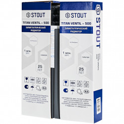 Радиатор биметаллический нижнее правое подключение STOUT TITAN VENTIL 500 4 секции (графит RAL 7024) - купить в Екатеринбурге