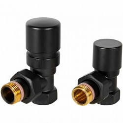 Комплект клапанов термостатических STOUT Design черный, угловой 1/2 - купить в Екатеринбурге