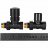 Комплект клапанов термостатических STOUT Design черный, прямой 1/2 - купить в Екатеринбурге