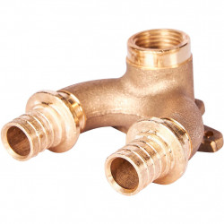 SFA-0040-002012 STOUT Проточный настенный угольник 20x1/2 бронзовый для труб из сшитого полиэтилена (340034G042028B) - купить в 