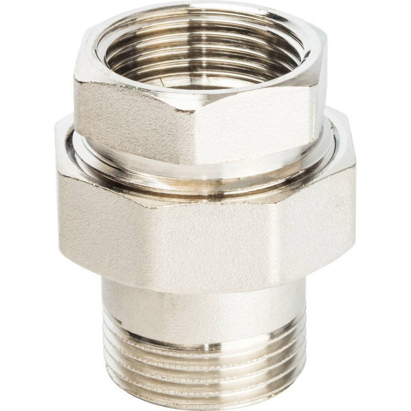 Разъемное соединение STOUT американка ВН никелированное, уплотнение под гайкой 1 o-ring кольцо - купить в Екатеринбурге