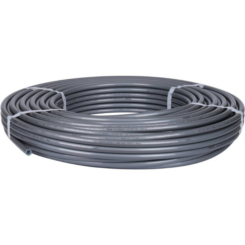 Труба из сшитого полиэтилена STOUT PEX 16х2,2 (бухта 100 метров, серая) - купить в Екатеринбурге