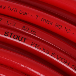Труба из сшитого полиэтилена STOUT PEX с кислородным слоем, красная, 16х2,0 (100 м) - купить в Екатеринбурге