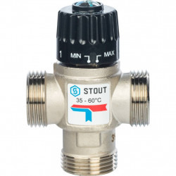 Термостатический смесительный клапан для систем отопления и ГВС STOUT 1 НР 35-60°С KV 1,6 - купить в Екатеринбурге