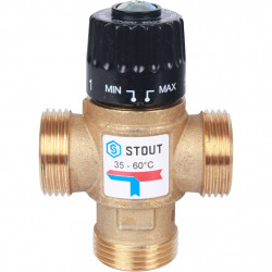 Термостатический смесительный клапан для систем отопления и ГВС STOUT 1 НР 35-60C Kvs 2,5 - купить в Екатеринбурге