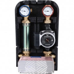 Насосная группа STOUT SDG-0038 с теплообменником 34 пластины,с насосом Grundfos UPSO 25-65 в теплоизоляции - купить в Екатеринбу