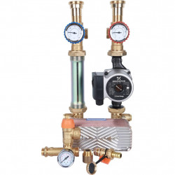 Насосная группа STOUT SDG-0038 с теплообменником 34 пластины,с насосом Grundfos UPSO 25-65 в теплоизоляции - купить в Екатеринбу
