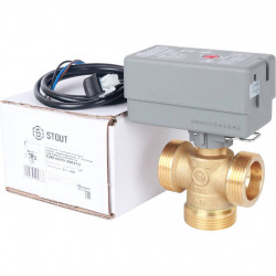 STOUT Компактный 3-Ходовой зональный клапан, сервопривод 230V, с кабелем 1м., НР 1 1/4 - купить в Екатеринбурге
