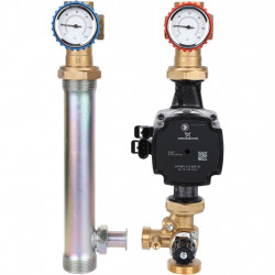 STOUT SDG-0003 Насосная группа с 3-х ходовым приводным смесителем 1"с насосом Grundfos UPM3 Hybrid 25-70 - купить в Екатеринбург