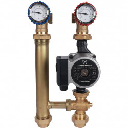 Насосная группа STOUT SDG-0014 для твердотопливных котлов 1 с насосом Grundfos UPSO 25-65 в теплоизоляции - купить в Екатеринбур