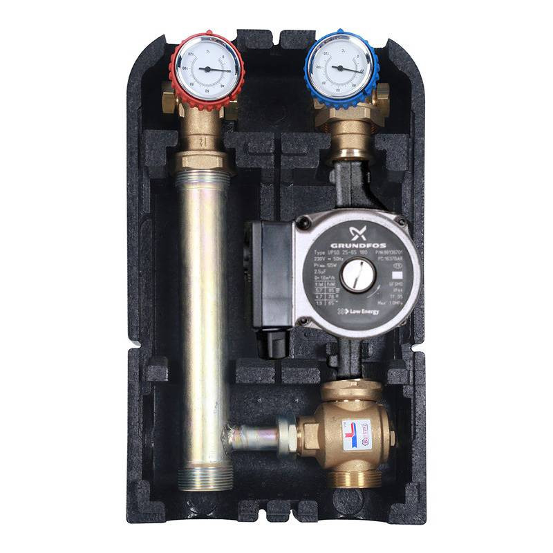 Насосная группа STOUT SDG-0014 для твердотопливных котлов 1 с насосом Grundfos UPSO 25-65 в теплоизоляции - купить в Екатеринбур