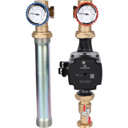 STOUT SDG-0001 Насосная группа с прямым контуром 1" с насосом Grundfos UPM3 Hybrid 25-70 - купить в Екатеринбурге