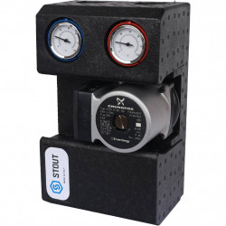 STOUT SDG-0001 Насосная группа с прямым контуром 3/4" с насосом Grundfos UPSO 15-65 130 в теплоизоляции - купить в Екатеринбурге