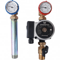 STOUT SDG-0001 Насосная группа с прямым контуром 3/4" с насосом Grundfos UPSO 15-65 130 в теплоизоляции - купить в Екатеринбурге