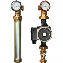 STOUT SDG-0001 Насосная группа с прямым контуром 1" с насосом Grundfos UPSO 25-65 в теплоизоляции - купить в Екатеринбурге