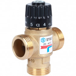 Термостатический смесительный клапан для систем отопления и ГВС STOUT G 1” M, 20-43°С KV 1,6 м3/ч - купить в Екатеринбурге