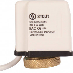 STOUT STE-0010 Электротермический компактный сервопривод, нормально закрытый, 230 B - купить в Екатеринбурге