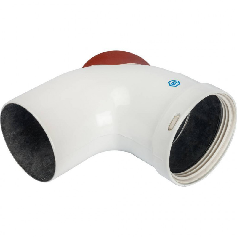 *SCA-0080-010090 STOUT Элемент дымохода отвод 90° DN80 с инспекционным патрубком - купить в Екатеринбурге