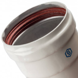 *SCA-0080-010125 STOUT Элемент дымохода DN80 труба 125 мм п/м с ревизионным патрубком - купить в Екатеринбурге