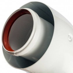 Адаптер для котла угловой STOUT DN60/100 90° коаксиальный (совместимый с Bosch, Buderus)(с логотипом) - купить в Екатеринбурге
