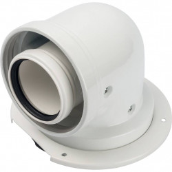 *SCA-8610-240090 STOUT Элемент дымохода конденсац. адаптер 90° DN60/100 м/п PP-AL с фланцем (совместим. с Bosch) - купить в Екат