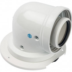 *SCA-8610-240090 STOUT Элемент дымохода конденсац. адаптер 90° DN60/100 м/п PP-AL с фланцем (совместим. с Bosch) - купить в Екат