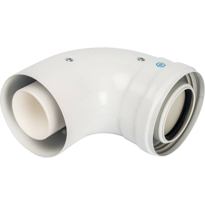 Конденсационное колено STOUT 90°/ адаптер 90° DN60/100 м/п PP-FE (совместим. с Baxi,Viessmann) - купить в Екатеринбурге