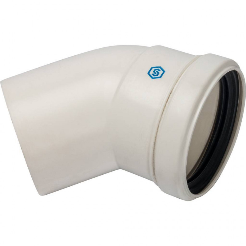 *SCA-8080-000045 STOUT Элемент дымохода конденсац. угол 45° DN80 м/п PP-FE - купить в Екатеринбурге