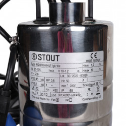 Насос дренажный STOUT с поплавком, кабель 10 м, 230V, Q175 л/мин, H10 м - купить в Екатеринбурге