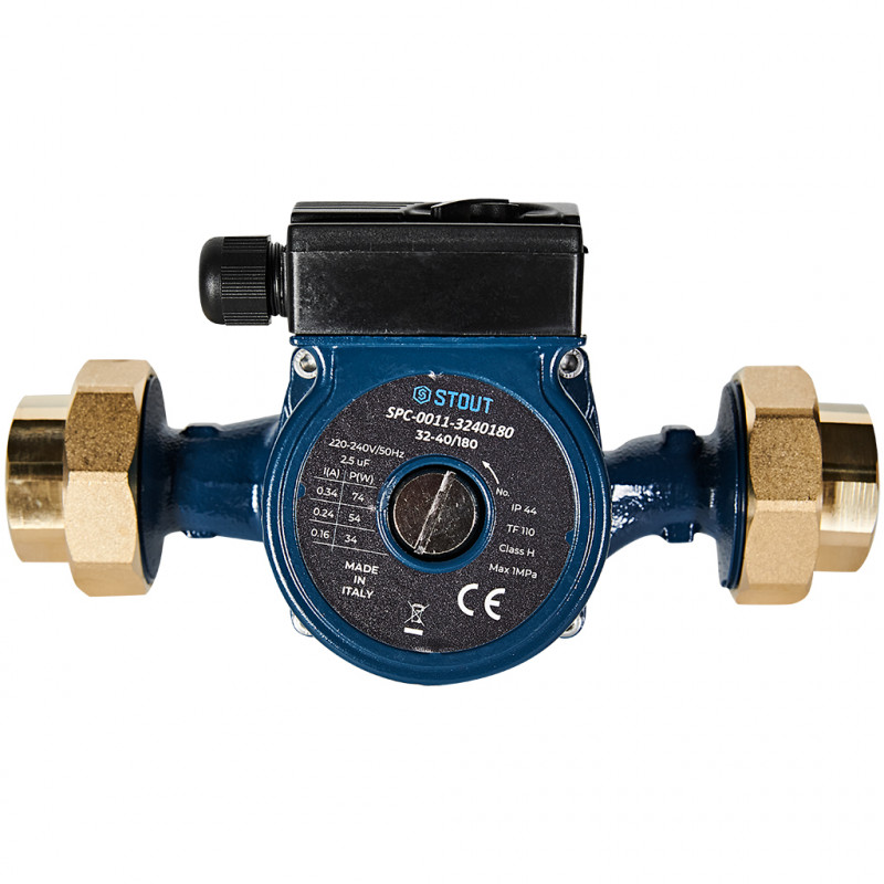 Циркуляционный насос STOUT 32-40/180 220/240V 50Hz с латунными гайками G2 x Rp 1 1/4 - купить в Екатеринбурге