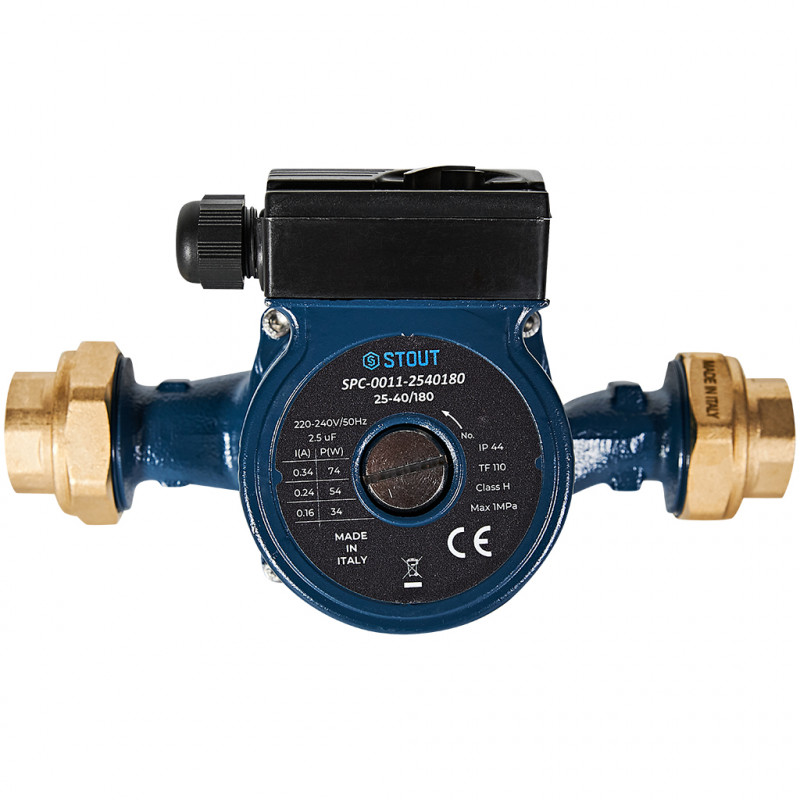 Циркуляционный насос STOUT 25-40/180 220/240V 50Hz с латунными гайками G 1 1/2 x Rp 1 - купить в Екатеринбурге