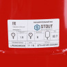 Расширительный бак STOUT STH-0006 на отопление 80 л. (цвет красный) - купить в Екатеринбурге