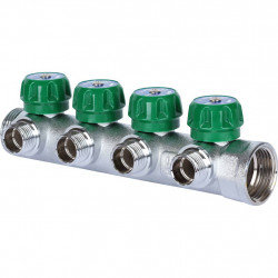 SMB-6850-011204 STOUT Коллектор регулирующий 1 , 4 отвода 1/2 под компрессионный фитинг для полимерных труб - купить в Екатеринб