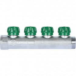 SMB-6850-011204 STOUT Коллектор регулирующий 1 , 4 отвода 1/2 под компрессионный фитинг для полимерных труб - купить в Екатеринб