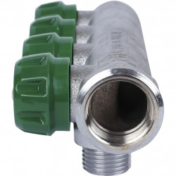 SMB-6850-341204 STOUT Коллектор регулирующий 3/4 , 4 отвода 1/2 под компрессионный фитинг для полимерных труб - купить в Екатери