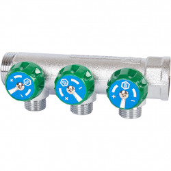 SMB-6850-011203 STOUT Коллектор регулирующий 1 , 3 отвода 1/2 под компрессионный фитинг для полимерных труб - купить в Екатеринб