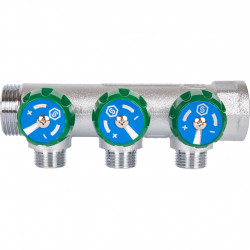 SMB-6850-011203 STOUT Коллектор регулирующий 1 , 3 отвода 1/2 под компрессионный фитинг для полимерных труб - купить в Екатеринб