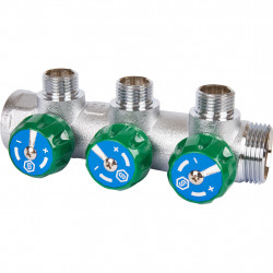 SMB-6850-011203 STOUT Коллектор регулирующий 1 , 3 отвода 1/2 под компрессионный фитинг для полимерных труб - купить в Екатеринб