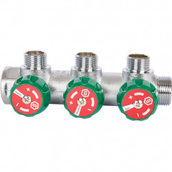 SMB-6850-341203 STOUT Коллектор регулирующий 3/4 , 3 отвода 1/2 под компрессионный фитинг для полимерных труб - купить в Екатери