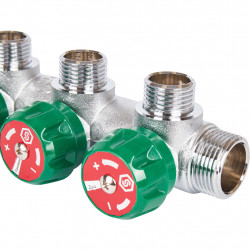 SMB-6850-341203 STOUT Коллектор регулирующий 3/4 , 3 отвода 1/2 под компрессионный фитинг для полимерных труб - купить в Екатери