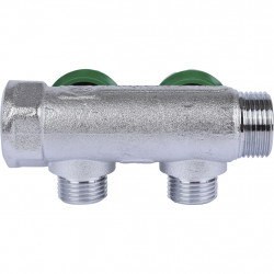 SMB-6850-341202 STOUT Коллектор регулирующий 3/4 , 2 отвода 1/2 под компрессионный фитинг для полимерных труб - купить в Екатери