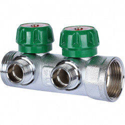 SMB-6850-011202 STOUT Коллектор регулирующий 1 , 2 отвода 1/2 под компрессионный фитинг для полимерных труб - купить в Екатеринб