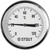 SIM-1001-805015 STOUT Термометр биметаллический осевой с погружной гильзой. Корпус Dn 80 мм, гильза 50 мм 1/2 , 0...120°С - купи