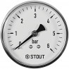 Манометр аксиальный STOUT корпус Dn 63 мм 1/4 , 0...6 бар, кл.2.5 - купить в Екатеринбурге