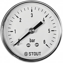 Манометр аксиальный STOUT корпус Dn 50 мм 1/4 , 0...6 бар, кл.2.5 - купить в Екатеринбурге