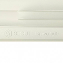 Радиатор алюминиевый STOUT Bravo 500 8 секций боковое подключение RAL9010 - купить в Екатеринбурге