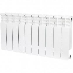 Радиатор биметаллический STOUT Space 350 10 секций боковое подключение RAL9016 - купить в Екатеринбурге