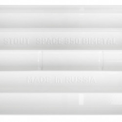 Радиатор биметаллический STOUT Space 350 8 секций боковое подключение RAL9016 - купить в Екатеринбурге