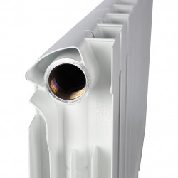 Радиатор биметаллический STOUT ALPHA 350 12 секций боковое подключение (белый RAL 9016) - купить в Екатеринбурге
